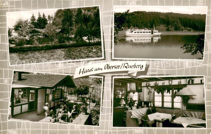 Rurberg Simmerath Eifel NRW Haus am Obersee Fahrgastschiff Terrasse Gaststube