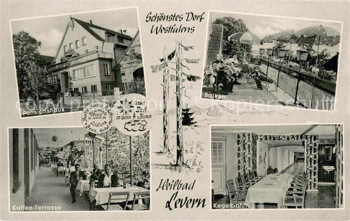 Levern Heilbad Pensionshaus Balkon Kaffee Terrasse Kegelbahn