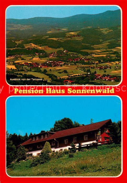 Langfurth Schoefweg Pension Haus Sonnenwald Blick von der Terrasse