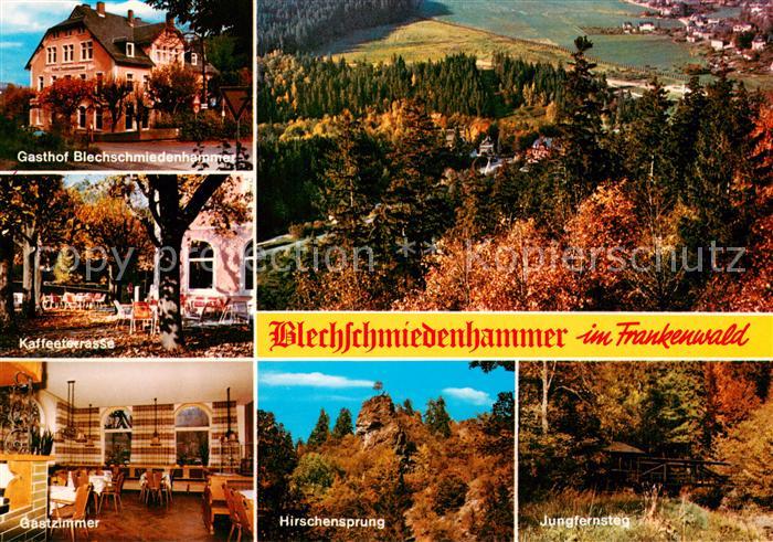 Lichtenberg Oberfranken Gasthof Pension Blechschmiedenhammer Kaffeeterrasse Gast