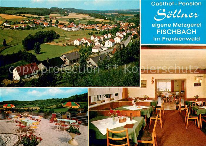 Fischbach Kronach Panorama Gasthof Pension Soellner Terrasse Gaststube