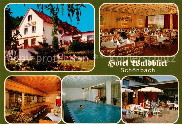 Schoenbach Dillkreis Hotel Waldblick Bar Hallenbad Terrasse Gaststube