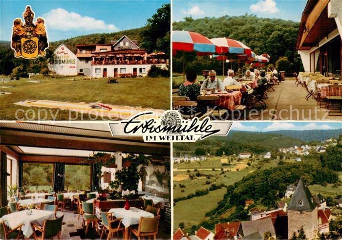 Neuweilnau Erbismuehle im Weiltal Gasthof Cafe Pension Terrasse Panorama