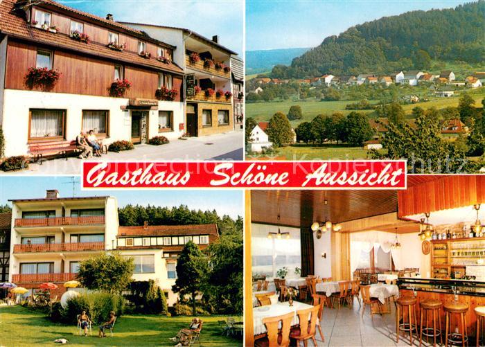 Gewissenruh Gasthaus Schoene Aussicht Park Gastraum Panorama