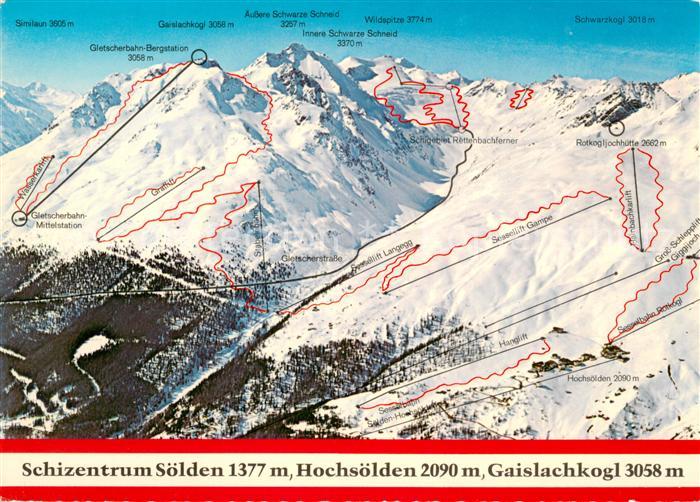 Soelden oetztal mit Hochsoelden und Gaislachkogl