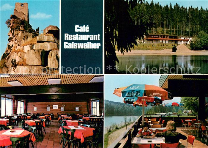 Flossenbuerg Cafe Restaurant Gaisweiher Gaststube Terrasse Burgruine