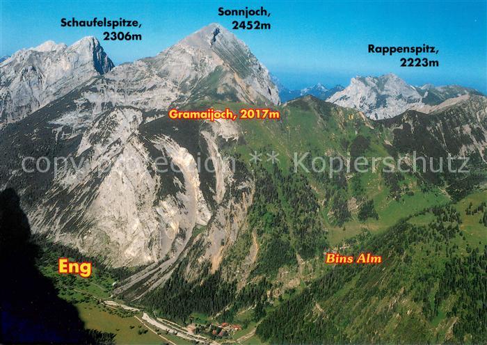 Eng Alm Gramaijoch ins Alm Karwendelgebirge Fliegeraufnahme