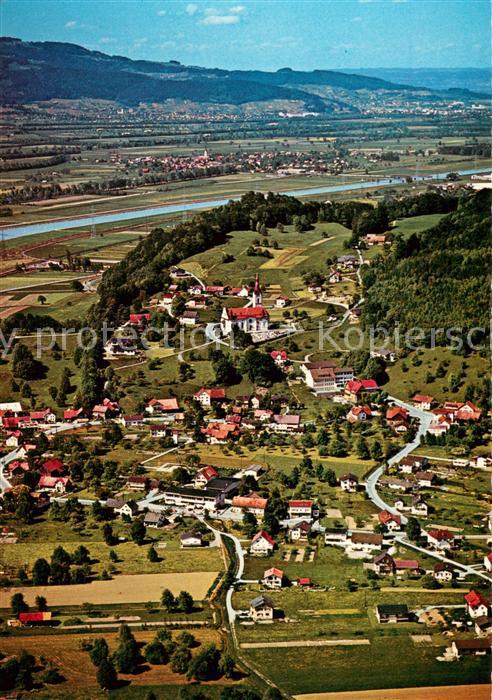 Koblach Panorama Blick gegen Schweizer Rheintal Fliegeraufnahme