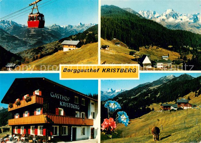 Silbertal Berggasthof Kristberg im Montafon Bergbahn Almvieh Alpenpanorama