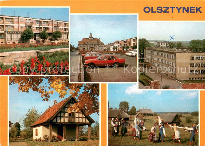 Olsztynek Hohenstein Markt Wohnsiedlung Schule Volkstanz Park
