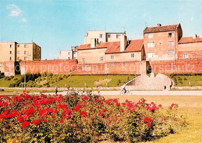 Paslek Fragment miasta Teilansicht Stadtmauer Blumenbeet