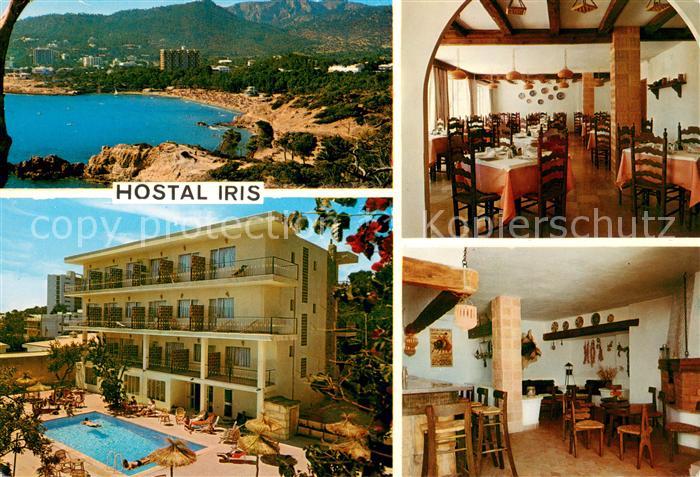Paguera Mallorca Islas Baleares Hostal Iris Restaurant Swimming Pool Kuestenpano