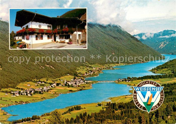 Techendorf Weissensee Pension Schall Panorama Weissensee Alpen Fliegeraufnahme
