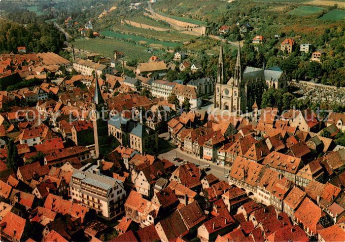 Obernai Bas Rhin Centre de la ville vue aérienne