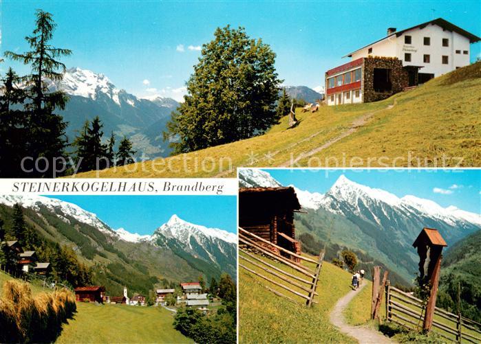 Brandberg Tirol Steinerkogelhaus Zillertal Blick gegen Gruenberg Penken Wanderwe