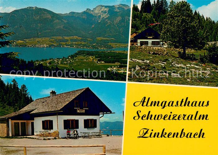 Zinkenbach Almgasthaus Schweizeralm Panorama Wolfgangsee Alpen