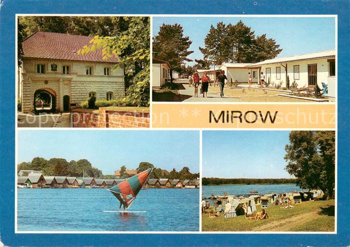 Mirow Torhaus OT Granzow Bungalowsiedlung Mirower See Bootshaeuser Strandbad