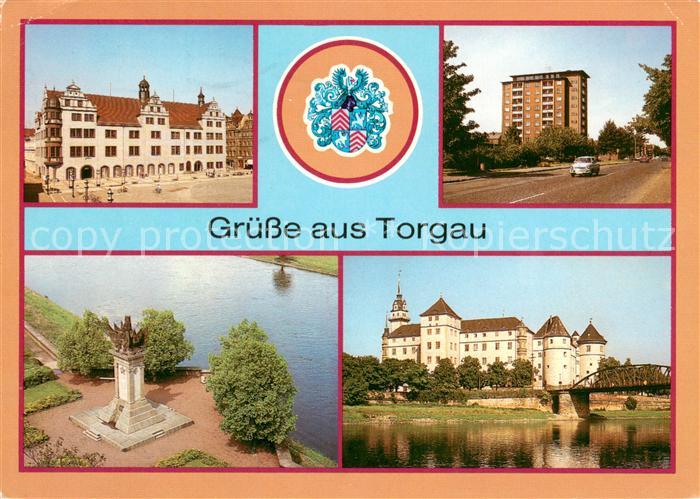 Torgau Rathaus Hochhaus Eilenburger Strasse Denkmal der Begegnung Schloss Harten
