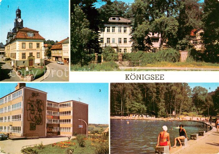 Koenigsee Thueringen Rathaus Diaet Kurheim Goethe Oberschule Waldseebad