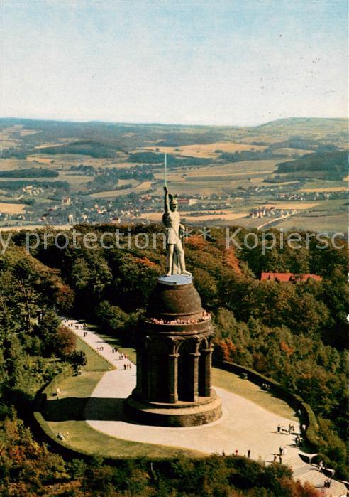 Detmold Hermannsdenkmal im Teutoburger Wald Fliegeraufnahme