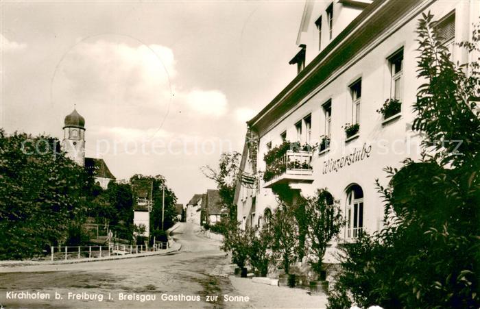 Kirchhofen Breisgau Gasthaus Pension Sonne Winzerstube Kirchturm