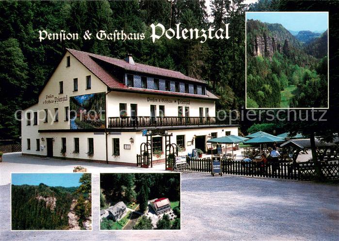 Hohnstein Saechsische Schweiz Pension Gasthaus Polenztal Landschaftspanorama Fel