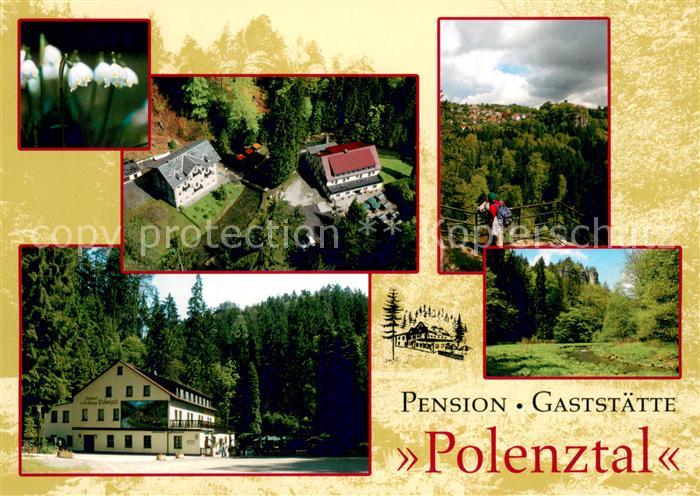Hohnstein Saechsische Schweiz Pension Gasthaus Polenztal Landschaftspanorama Fel