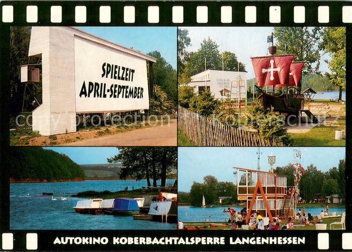 Langenhessen Autokino im Naherholungsgebiet Koberbachtalsperre Altes Segelschiff