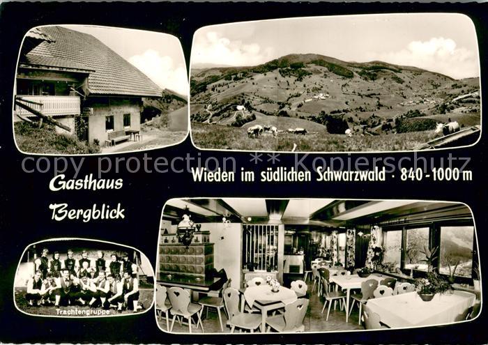 Wieden Schwarzwald Gasthaus Cafe Bergblick Trachtengruppe Landschaftspanorama