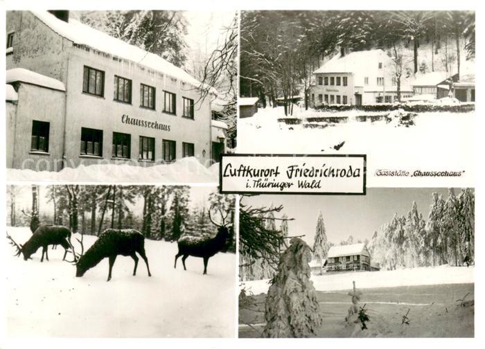 Friedrichroda Gaststaette Chausseehaus Winterlandschaft Hirsche