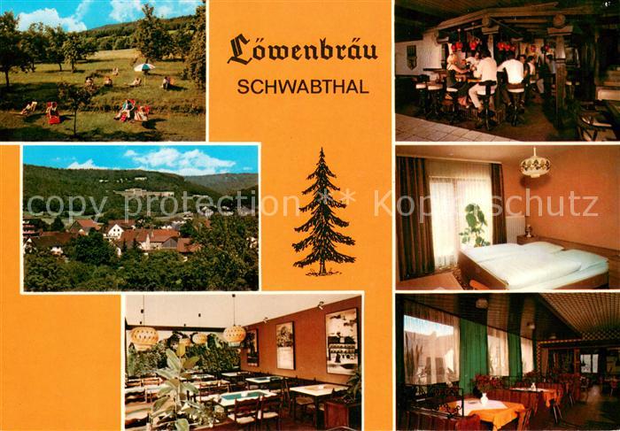 Schwabthal Gasthof Pension Loewenbraeu Restaurant Bar Landschaftspanorama