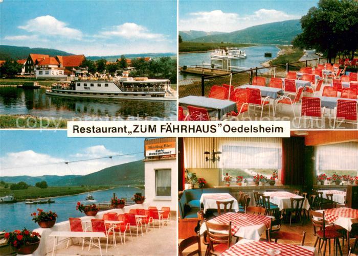 Oedelsheim Restaurant Zum Faehrhaus Terrasse Fahrgastschiff Weser