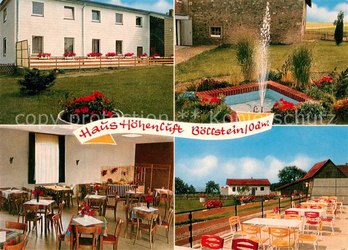 Boellstein Gaststaette Pension Zur Hoehenluft Gastraum Terrasse Garten