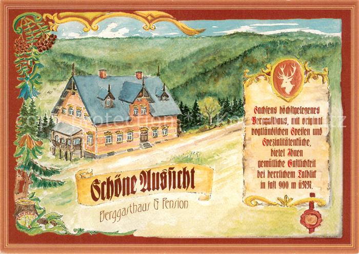 Klingenthal Vogtland Berggasthaus Pension Schoene Aussicht Zeichnung Rolf Beyer