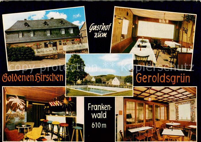 Geroldsgruen Gasthof zum Goldenen Hirschen Restaurant Swimming Pool