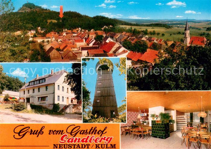 Neustadt Kulm Gasthof Sandberg Restaurant Aussichtsturm Ortsansicht mit Kirche