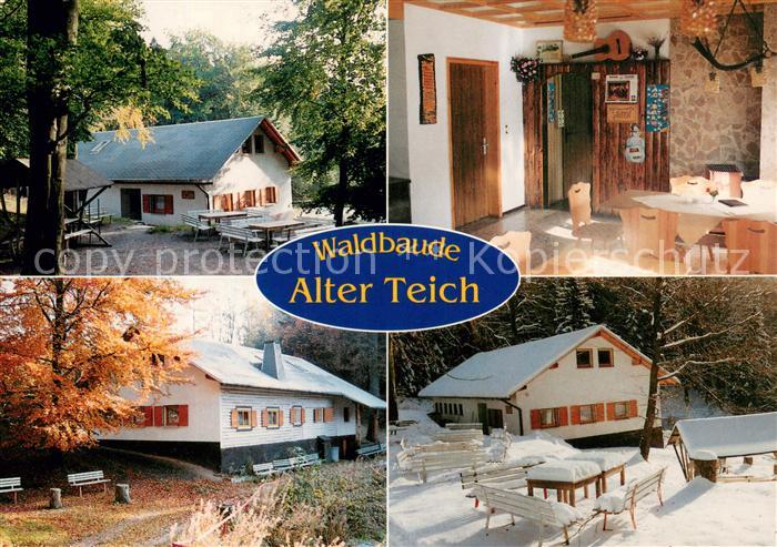 Altersbach Schmalkalden Waldbaude Alter Teich Gastraum Biergarten