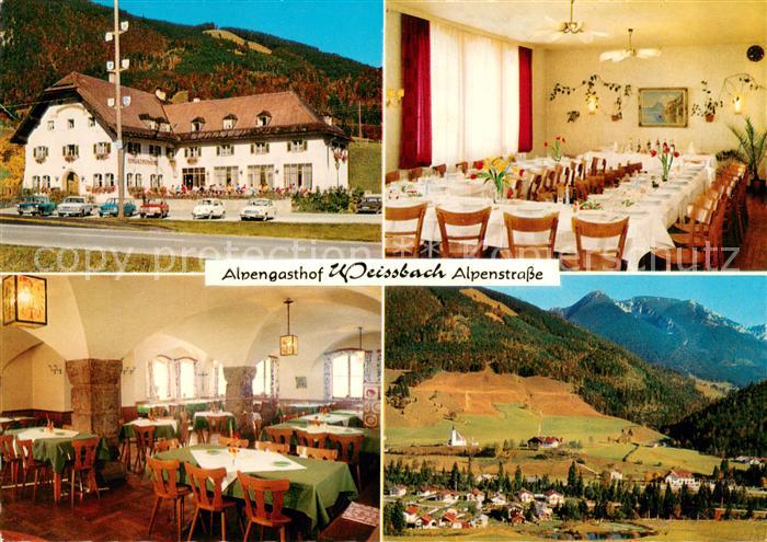 Weissbach Alpenstrasse Alpengasthof Restaurant Gesamtansicht mit Alpenpanorama