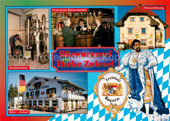 Zwiesel Niederbayern Baerwurzerei Hieke Destillierblase Probierstube Wappen Koen