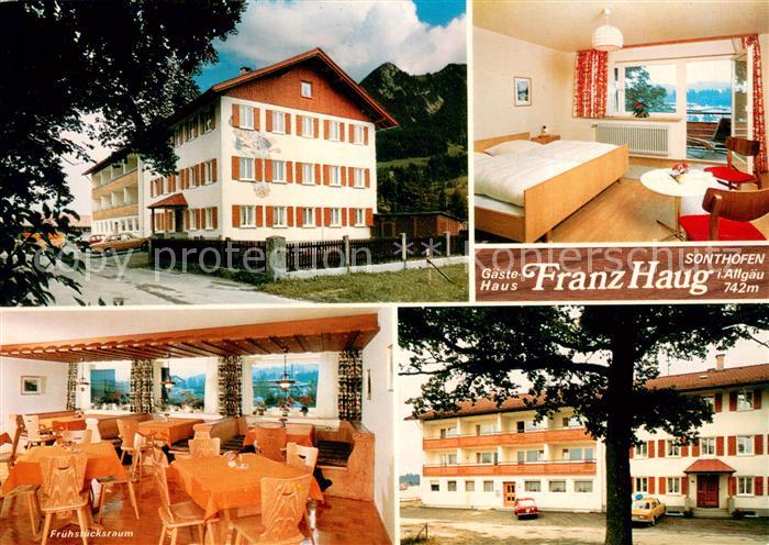 Sonthofen Oberallgaeu Gaestehaus Franz Haug Fruehstuecksraum Fremdenzimmer