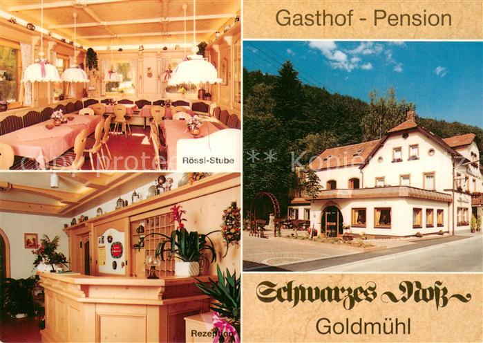 Goldmuehl Fichtelgebirge Gasthof Pension Schwarzes Ross Roessl-Stube Rezeption