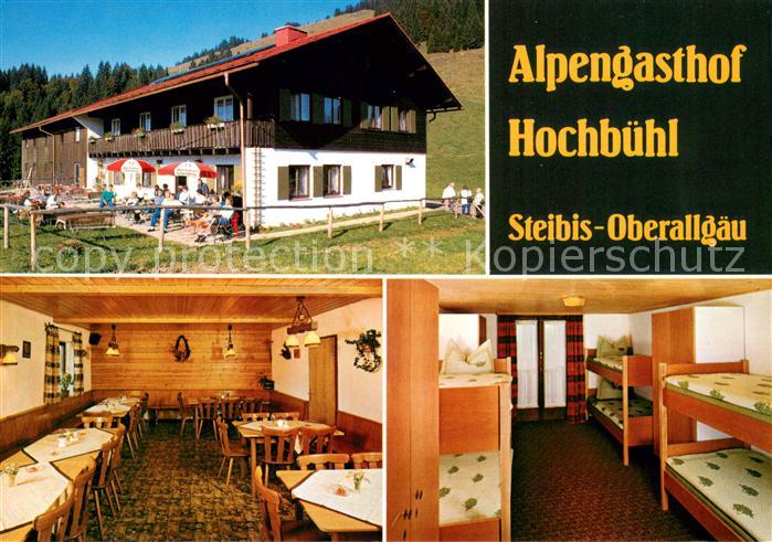 Steibis Oberstaufen Bayern Alpengasthof Hochbuehl Gastraum Schlafraum