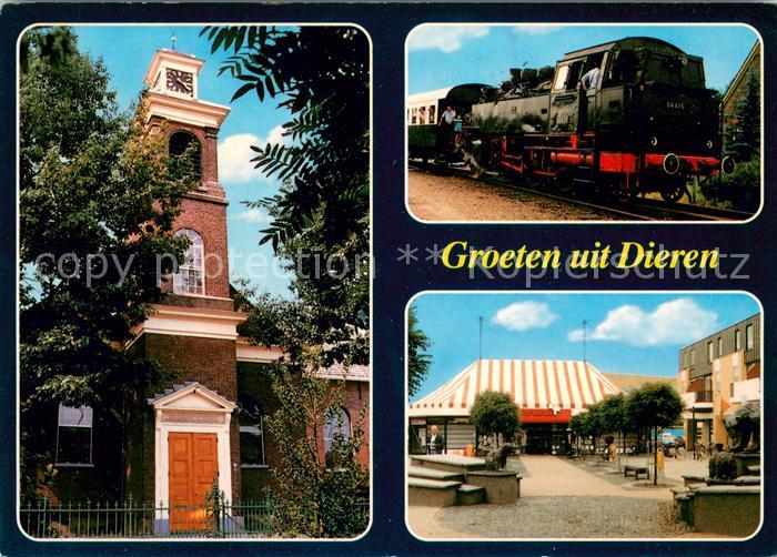 Dieren Kirche Dampflokomotive Eisenbahn Ortsmotiv