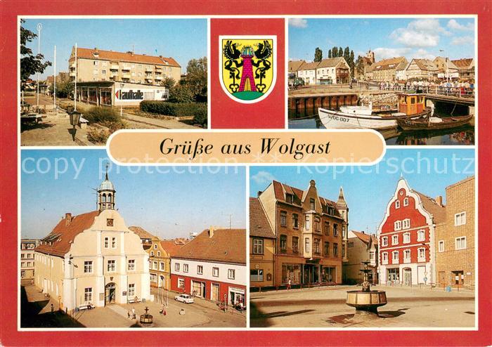 Wolgast Mecklenburg-Vorpommern Strasse der Befreiung Hafen Rathaus Karl Liebknec