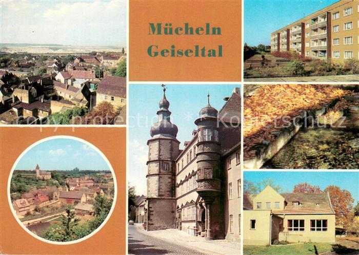 Muecheln Sachsen-Anhalt uebersicht St. Micheln Rathaus Neubauten Geielquelle Kon