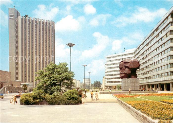 Karl-Marx-Stadt CHEMNITZ Karl Marx Allee mit Hotel Kongress Rat des Bezirkes Kar