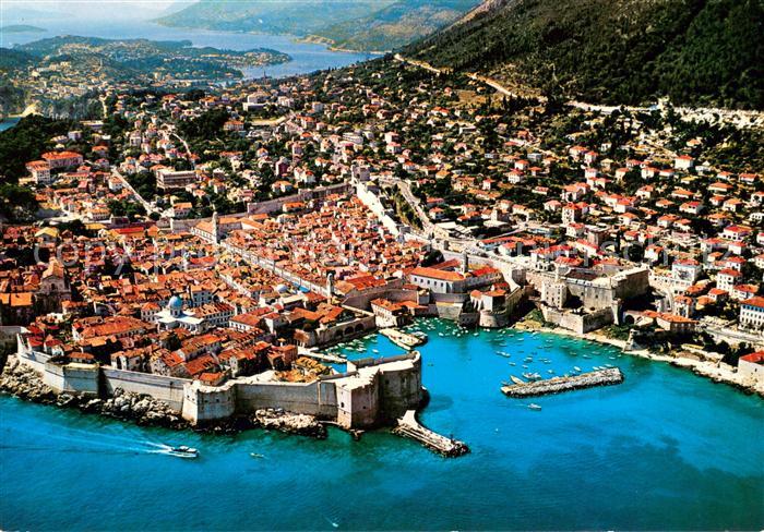 Dubrovnik Ragusa Altstadt Festung Hafen Fliegeraufnahme