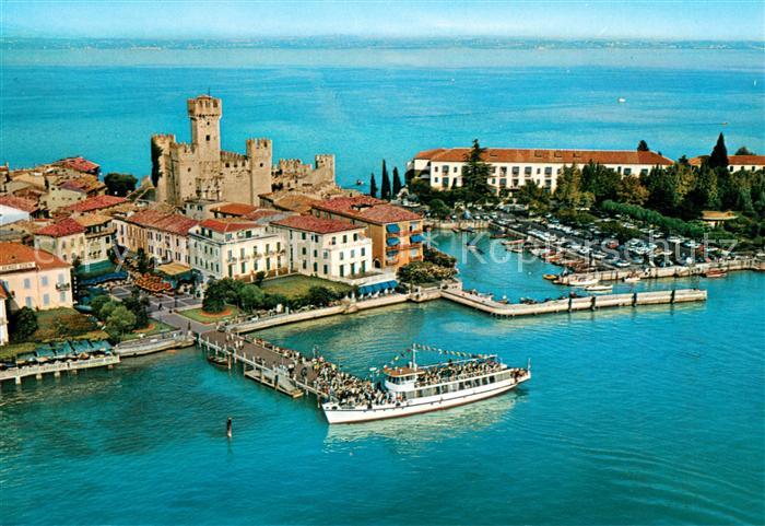 Sirmione Lago di Garda Hafen Gardasee Fliegeraufnahme