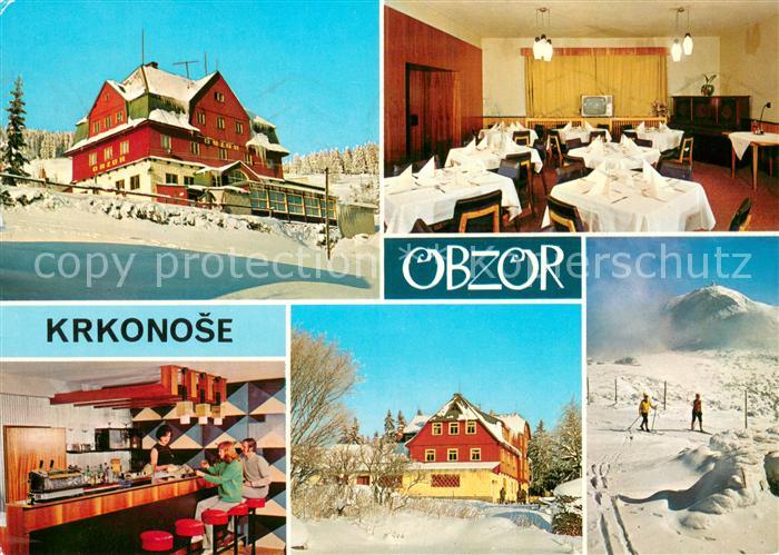 Obzor Erholungsheim CTK und Kovohute Wintersport im Riesengebirge