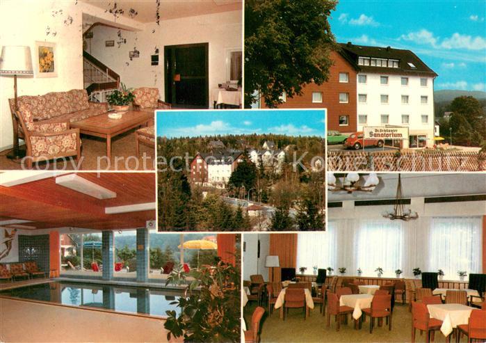 Hahnenklee-Bockswiese Harz Dr Schuessler Sanatorium Speisesaal Hallenbad